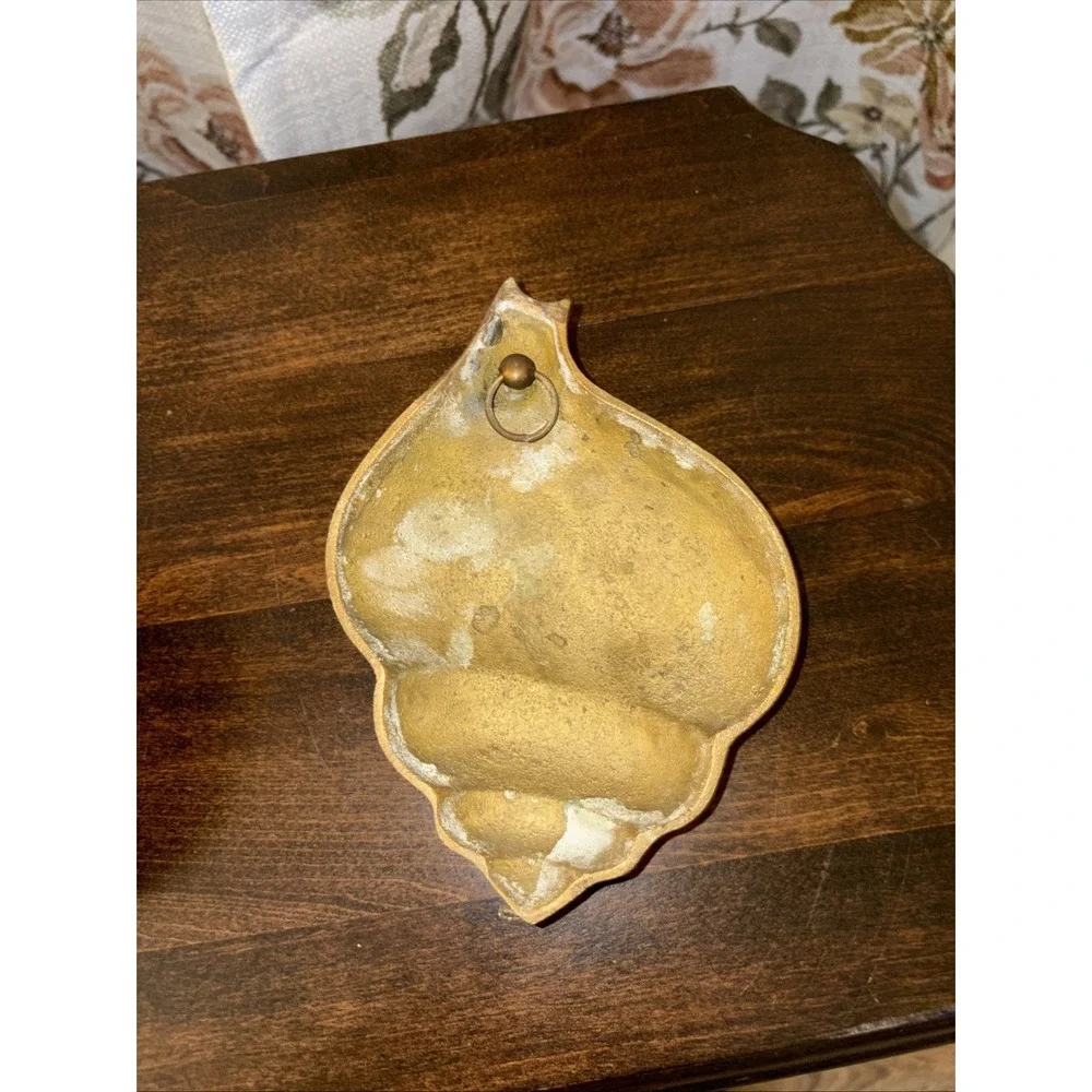 Vintage Brass Sea Shell Wall Hangings MCM Mid Century Modern Accent
